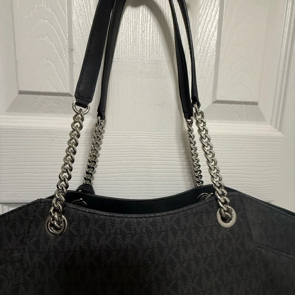 Michael Kors Charcoal Gray Black Tote Bag